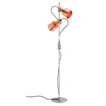 Floor Lamp Monopod with Two Lampshades Copper