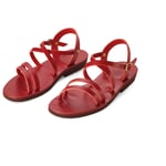 Benedictine dames sandalen smal Red