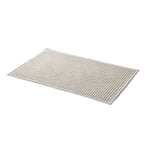 Tapis de bain piqué gaufré demi-lin Gris clair