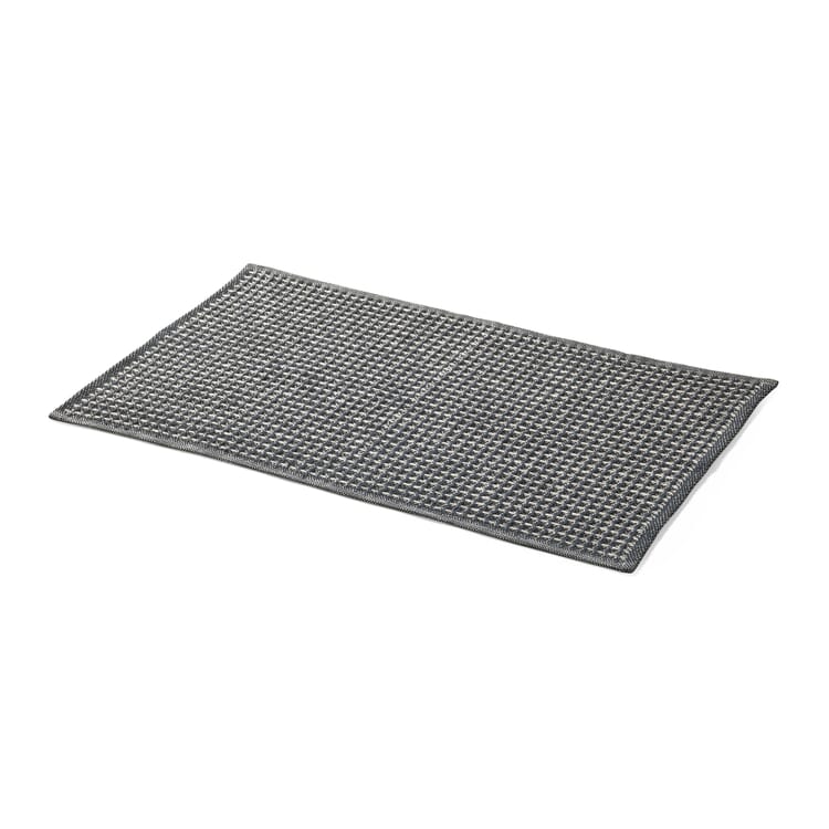 Alfombra de baño waffle piqué medio lino, Negro