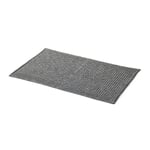 Bath mat waffle piqué half linen Black