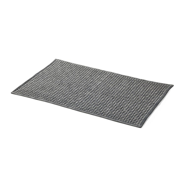 Tapis de bain piqué gaufré demi-lin, Noir