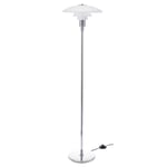 Floor Lamp Opaline Glass PH 3½-2½ by Louis Poulsen Chrome-Plated