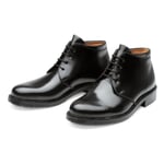 Horse Leather Ankle Boots Black