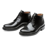 Scarpa alta stringata in pelle di cavallo Nero