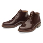 Chaussure haute à lacets en cuir de cheval Oxblood