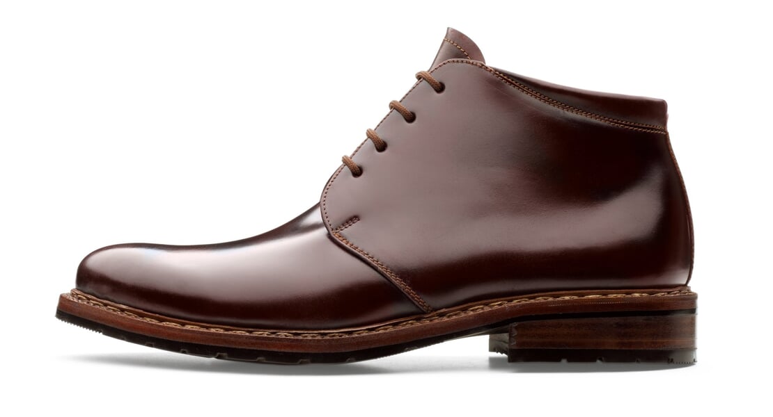 Hoher Schnürschuh Pferdeleder Oxblood