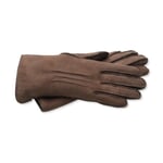 Gants femme en fourrure d'agneau curleyl Marron foncé