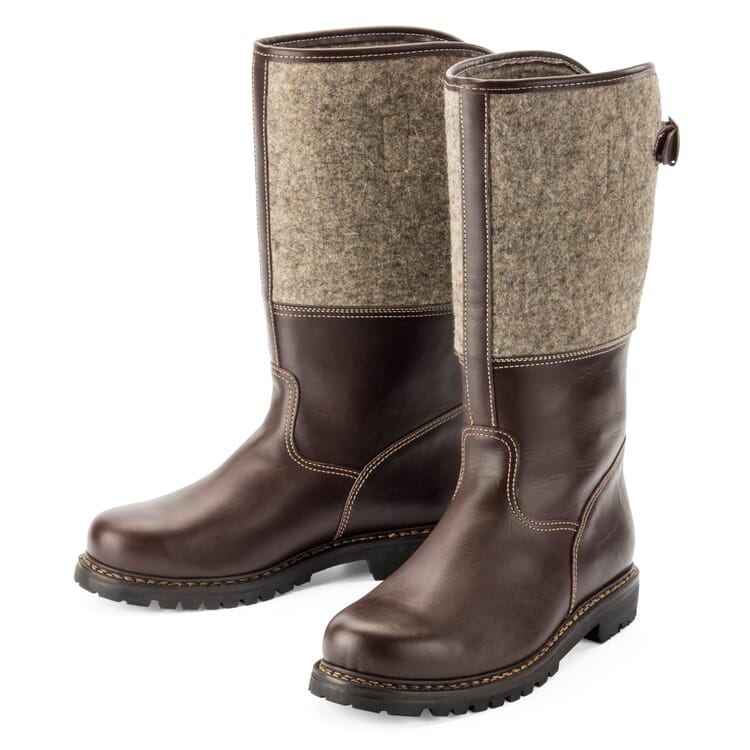 Bottes pour hommes à tige feutrée, Marron