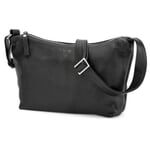 Damen-Rindledertasche Klein Schwarz