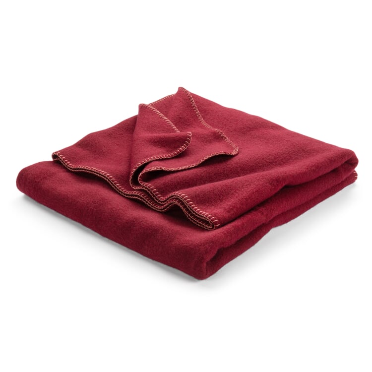 Virgin wool blanket, Dark red Manufactum
