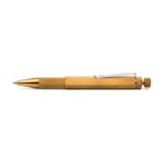 Retractable Ballpoint Pen with Hexagonal Barrel by Loclen Untreated Brass