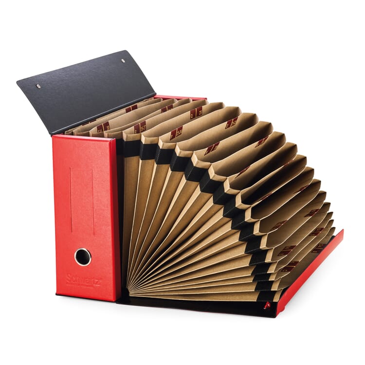 Folder with Fan-Out Compartments, Red