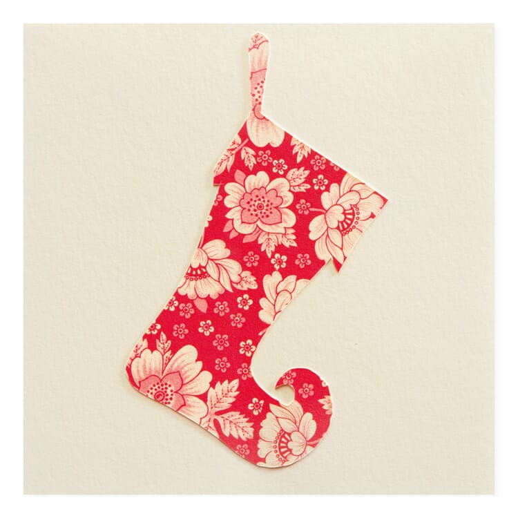 Greeting Card with Paper Cutting, Christmas Stocking