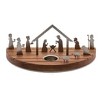 Nativity Scene Stainless Steel Walnut