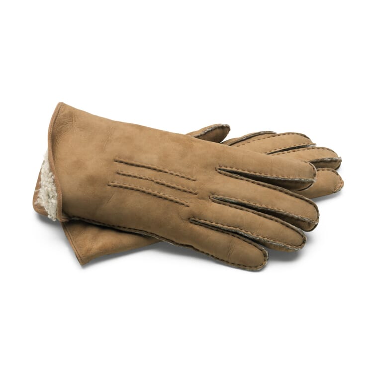 Ladies glove curley lambskin, Natural