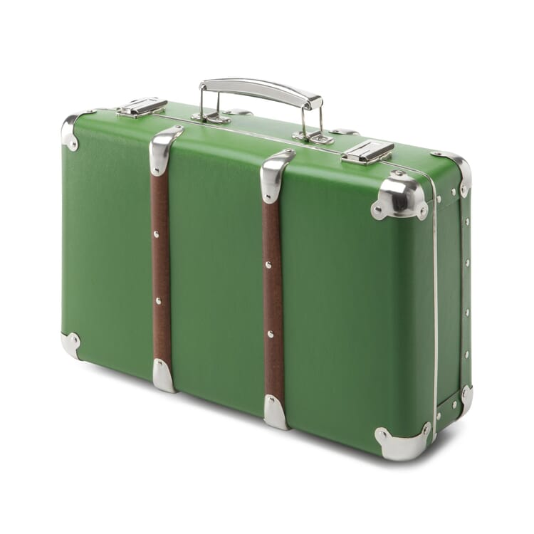 Cardboard Suitcases with Wooden Slats, Green