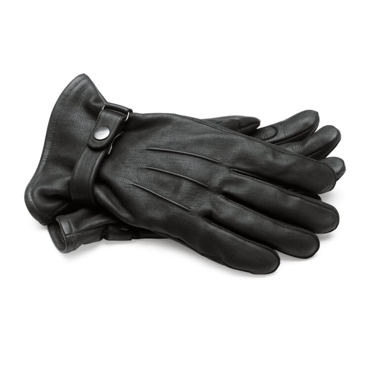 Gants homme en cuir de cheval, Noir