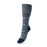 Women’s Knee-Length Socks with Jacquard Pattern Dark Blue