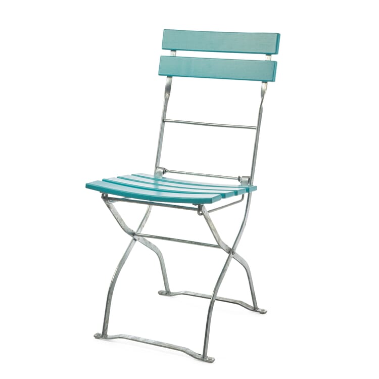 Chaise de jardin en frêne, Turquoise