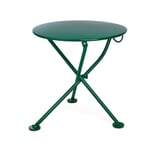 Mesa baja plegable redonda de acero para balcón Verde