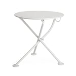 Low folding balcony table steel round White