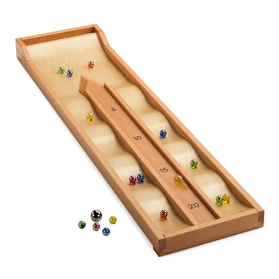 Flat Marbles used in board game. Stock Photo