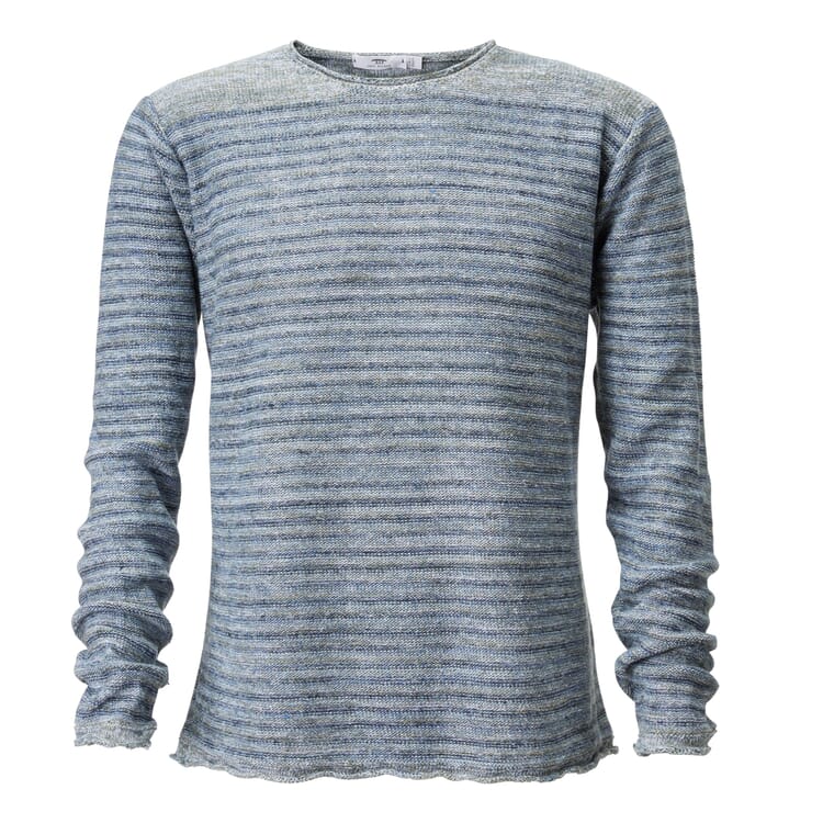 Men’s Sweater Made of Linen, Green-Blue