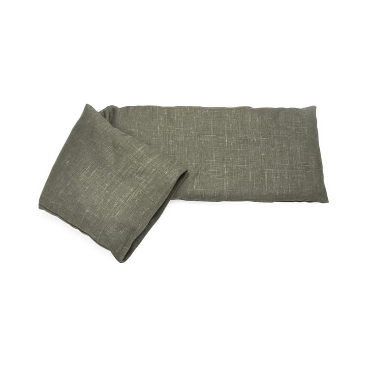 Coussin chauffant en lin, Vert de gris