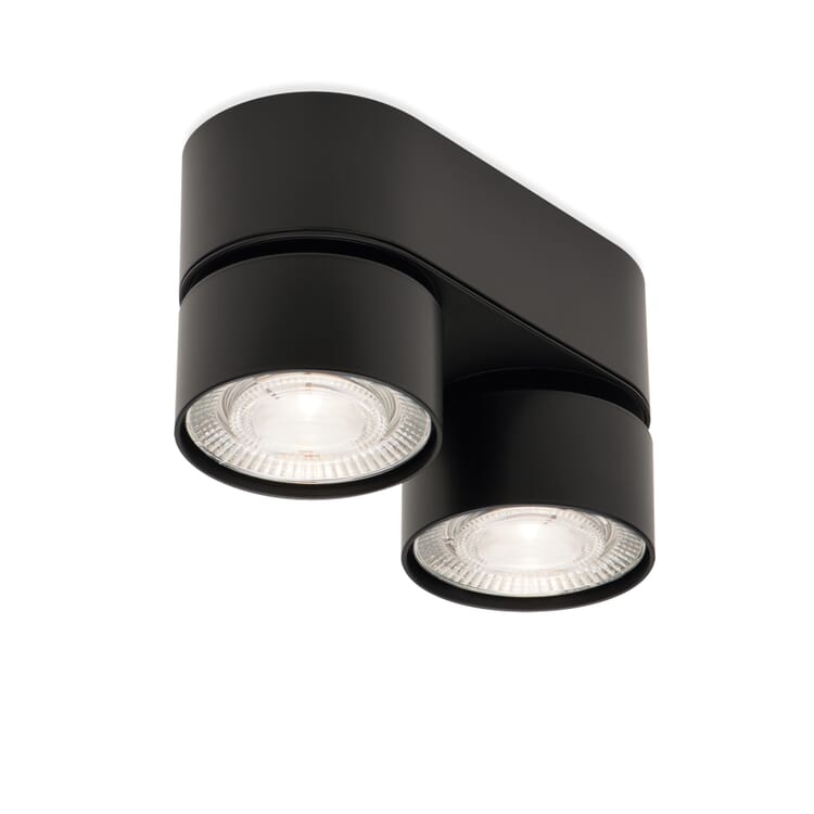 Overflademonteret spotlight Wittenberg, RAL 9005 Jet sort