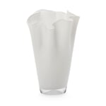 Pleated vase small White