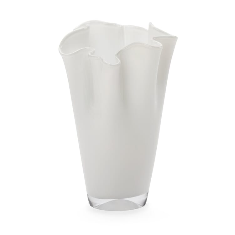 Pleated vase small, White