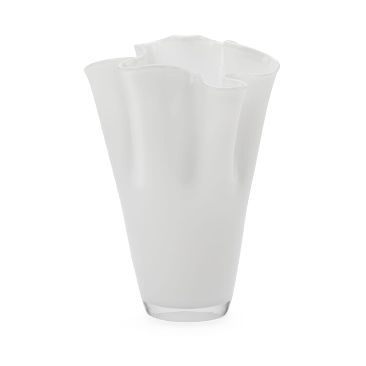 Pleated vase large, White