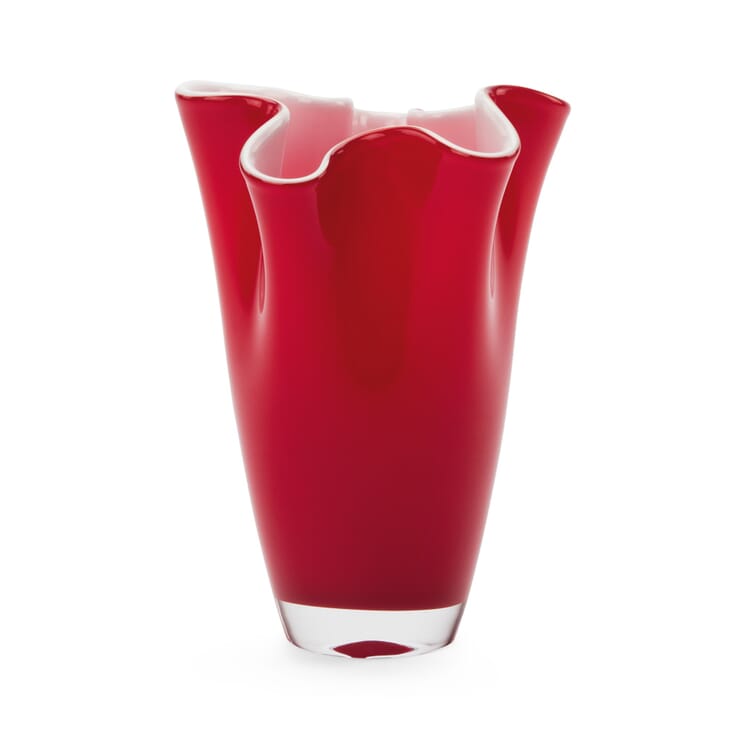 Pleated vase small, Red