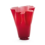 Large Pleated Vase Red