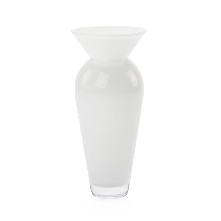 Vase Harzkristall bauchig groß, Weiß