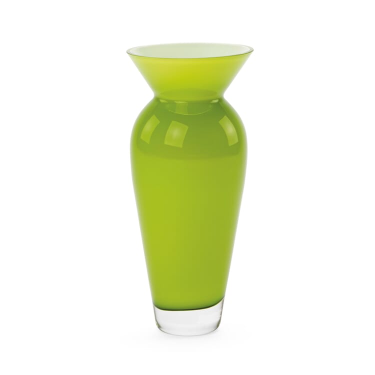 Vase Harzkristall bauchig groß, Grün