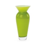 Vase resin crystal bulbous large Green