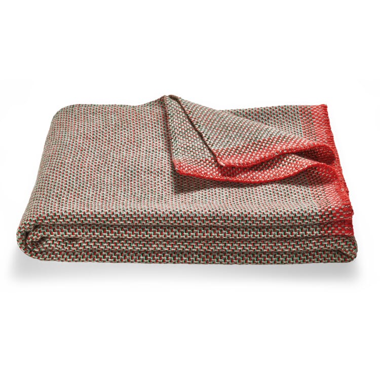Una lambswool blanket, Red-Green