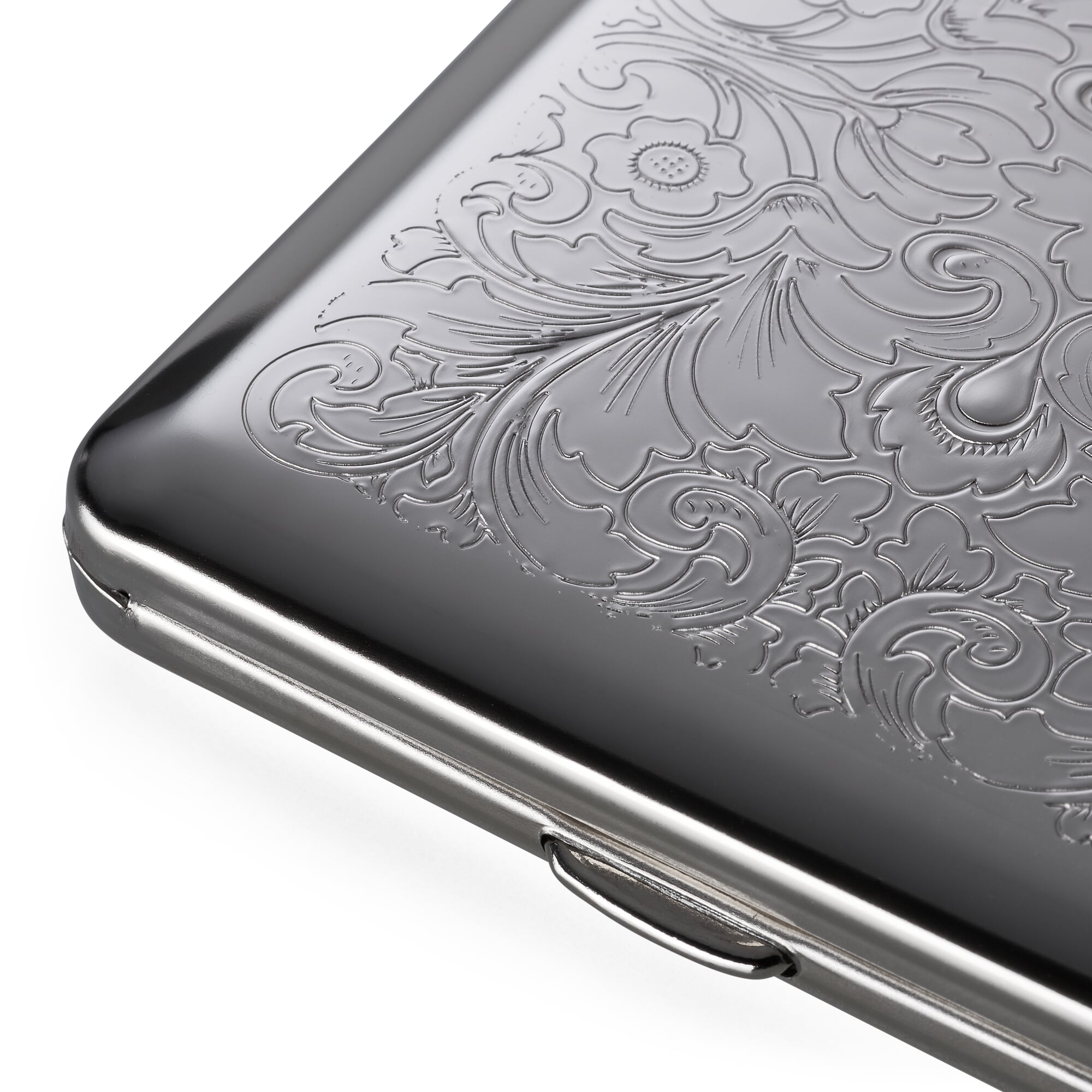 stainless cigarette case Cigarette case steel plate, Floral decor