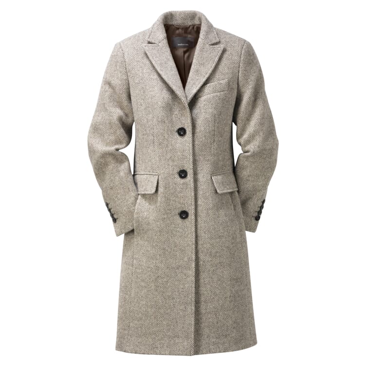 Manteau blazer femme à chevrons, Beige-gris-marron-mélange