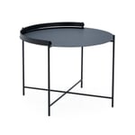Round Side Table “Edge” Medium Black and Black