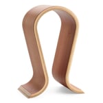 Soporte de auriculares de madera de cerezo