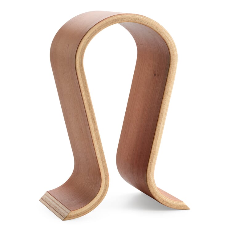 Soporte de auriculares de madera de cerezo