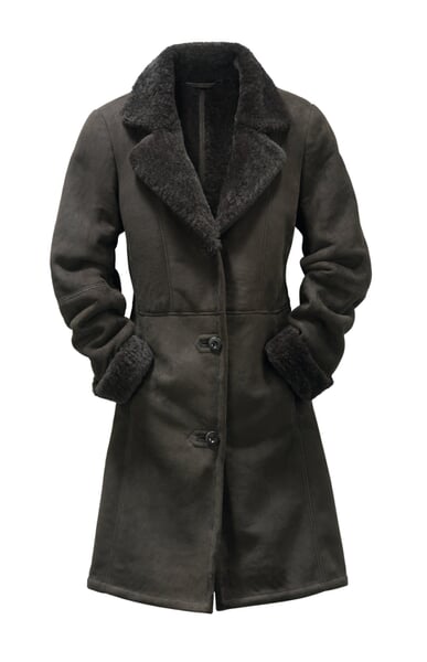 Manteau pour femme en mouton d'Islande Anthracite