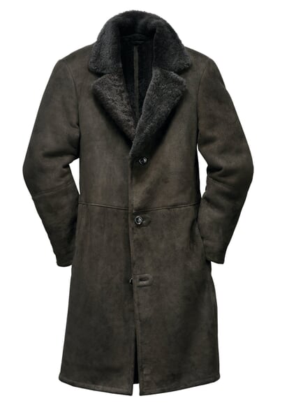 Men coat Iceland lambskin Anthracite