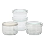 Borosilicate glass stacking jars Small, 4 pieces