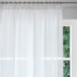 Curtain pure linen voile Height 150 cm White
