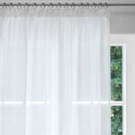 Pure Linen Voile Curtains Height 225 cm White
