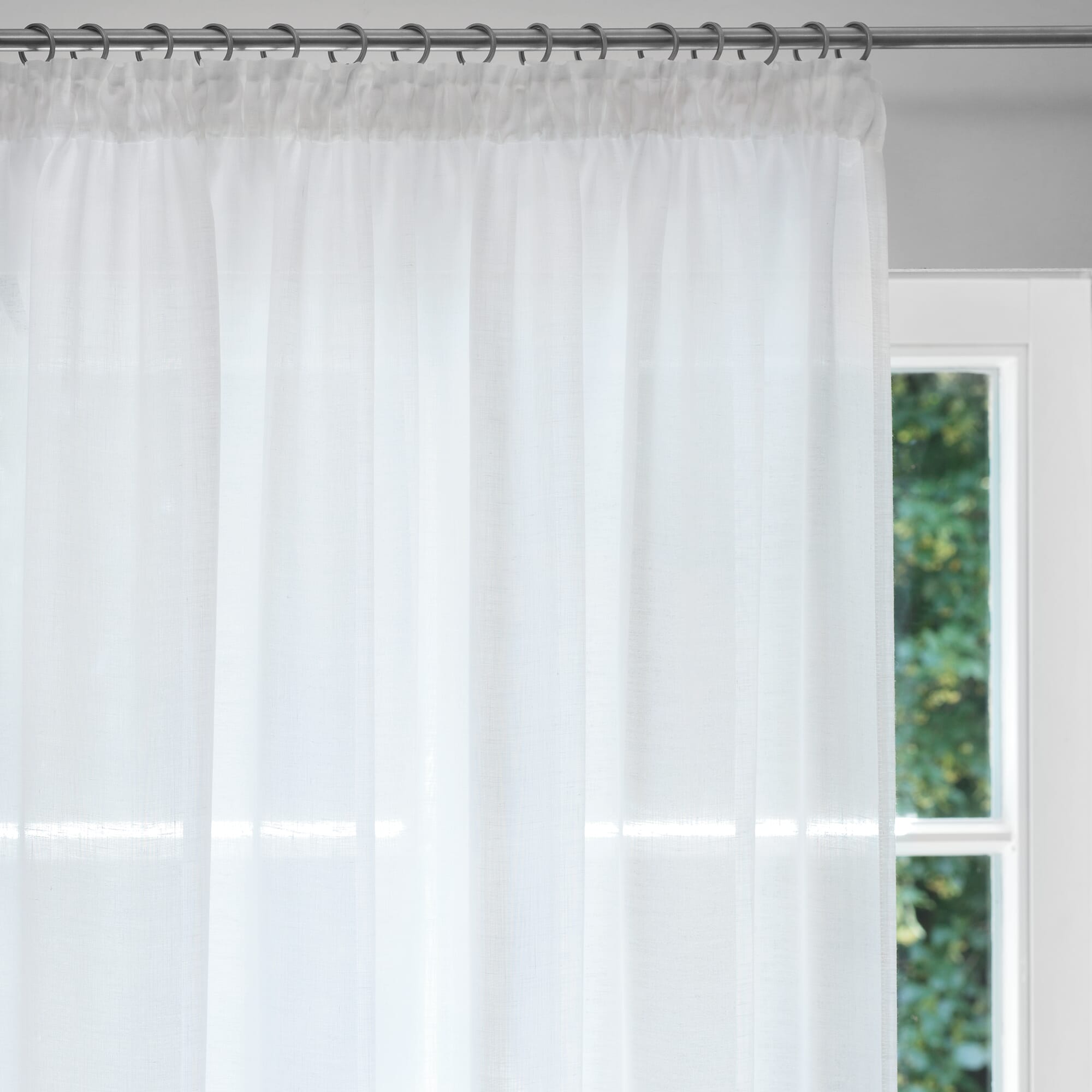 Linen curtain voile, White, Length 150 cm | Manufactum